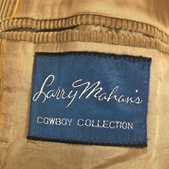 Vintage Larry Mahan Cowboy Corduroy Jacket Tan Western Blazer Horse Head Buttons - Picture 12 of 15